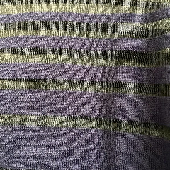 Navy Cardigan with Sheer Black Stripes at Shoulders - Picture 2 of 4